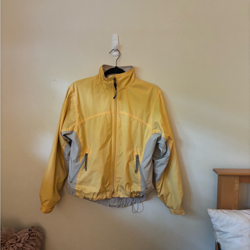 L.L. BEAN Yellow and Gray Windbreaker Jacket